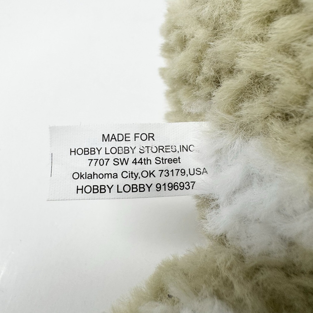 Hobby Lobby Shaggy Frog Plush Light Tan/Beige White Spotted Stuffed Animal 9" - Picture 11 of 11